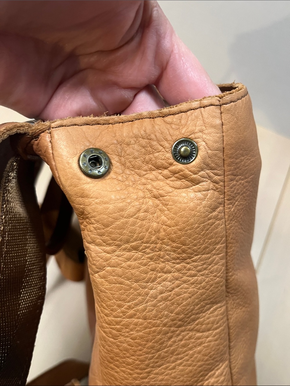 American Leather Co. Tan Light Brown Backpack Book Bag Purse - Picture 15 of 16